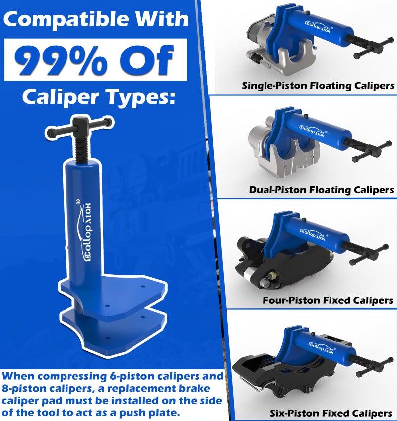 GallopMax Brake Caliper Tool - Multi Piston Brake Pad Spreader Heavy Duty Brake Caliper Piston Compression Tool - Image 2